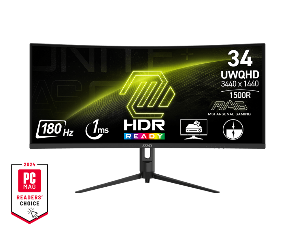 MSI MAG 342CQR E2 34" UWQHD VA, 2K 180HZ Curved Gaming Monitor .