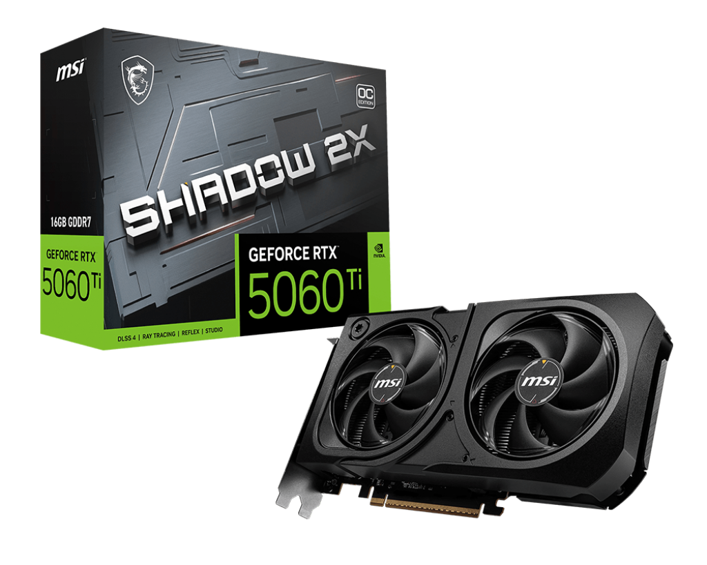 MSI GeForce RTX™ 5060 Ti 16G SHADOW 2X OC PLUS.
