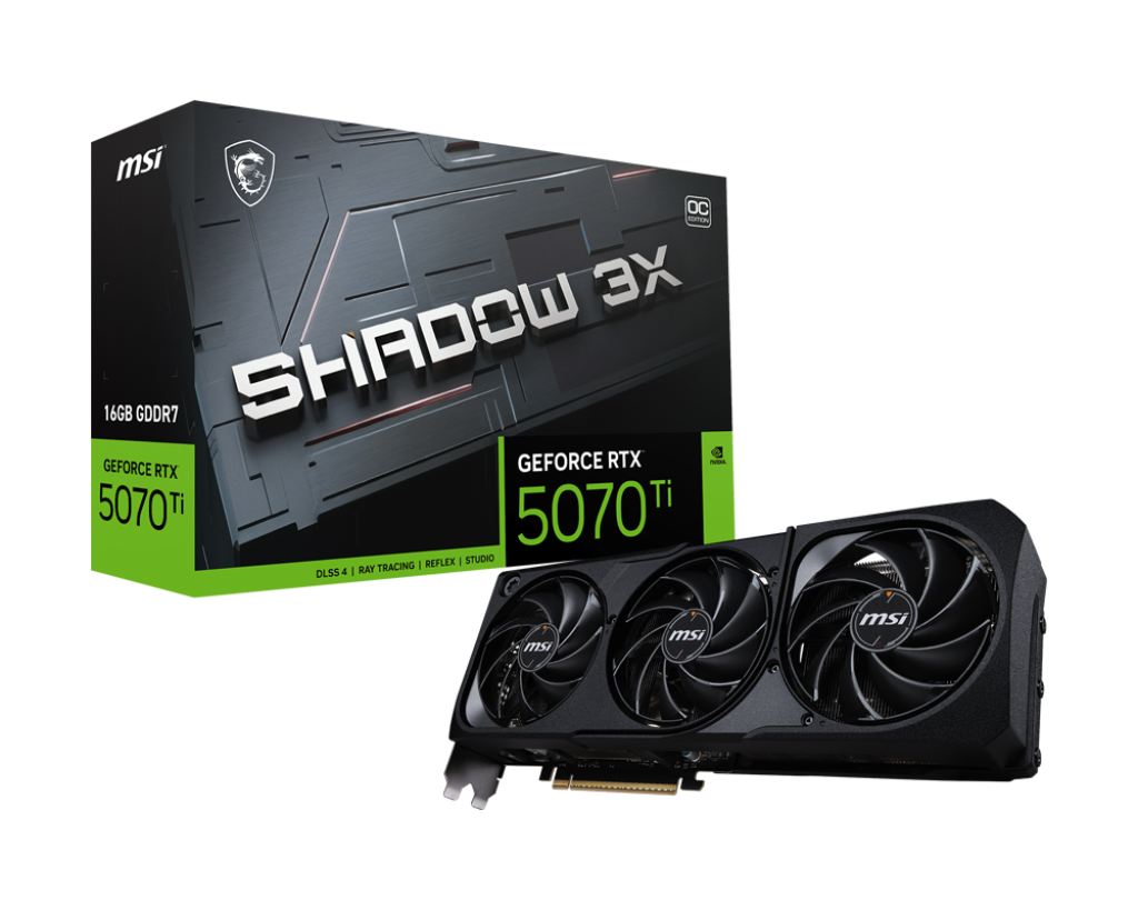 MSI GeForce RTX™ 5070 Ti 16G SHADOW 3X OC.