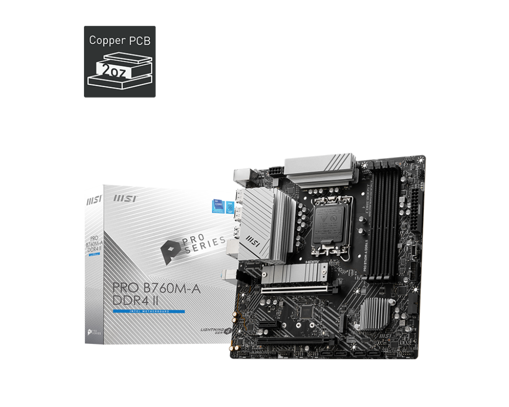 MSI PRO B760M-A DDR4 II MOTHERBOARD.