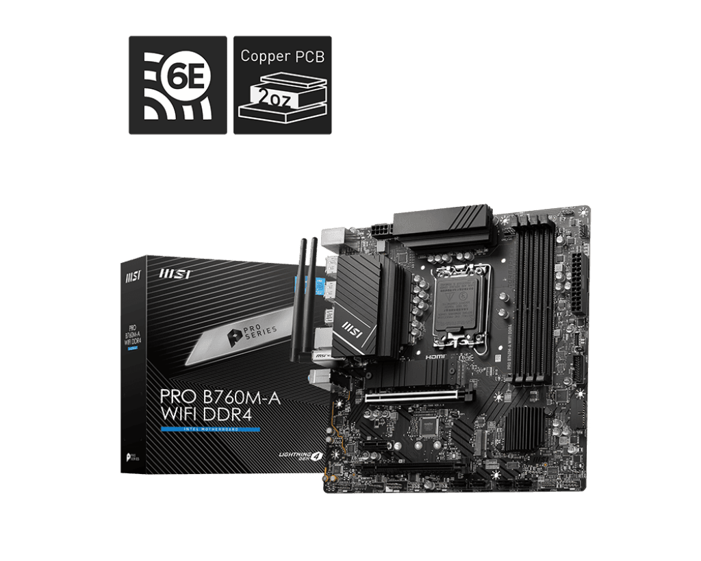 MSI PRO B760M-A WIFI DDR4 MOTHERBOARD.