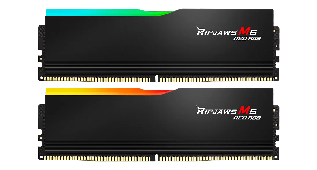 G.SKILL Ripjaws M5 Neo RGB Series (AMD Expo) DDR5 RAM 32GB (2x16GB) 6000MT/s, CL36-48-48-96, 1.25V Desktop Computer Memory UDIMM, Matte Black .