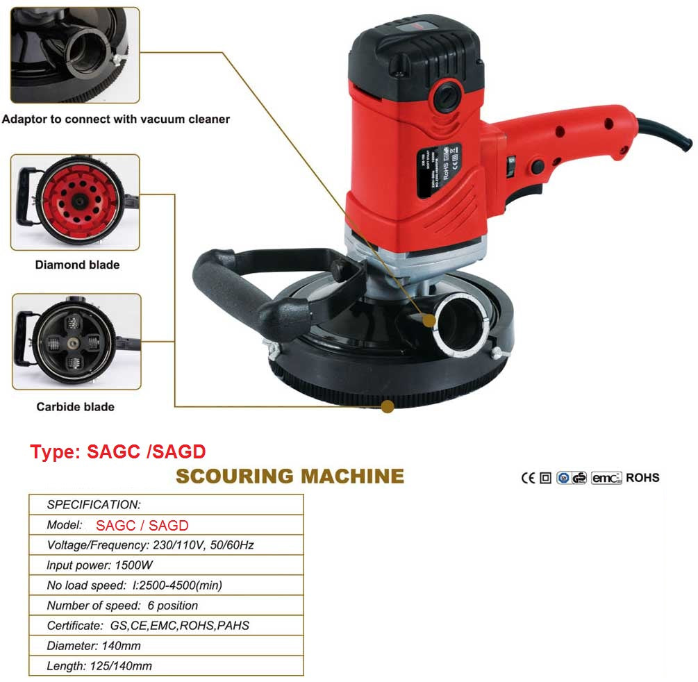 SAGD  Concrete Grinder 1500W Diamond blade