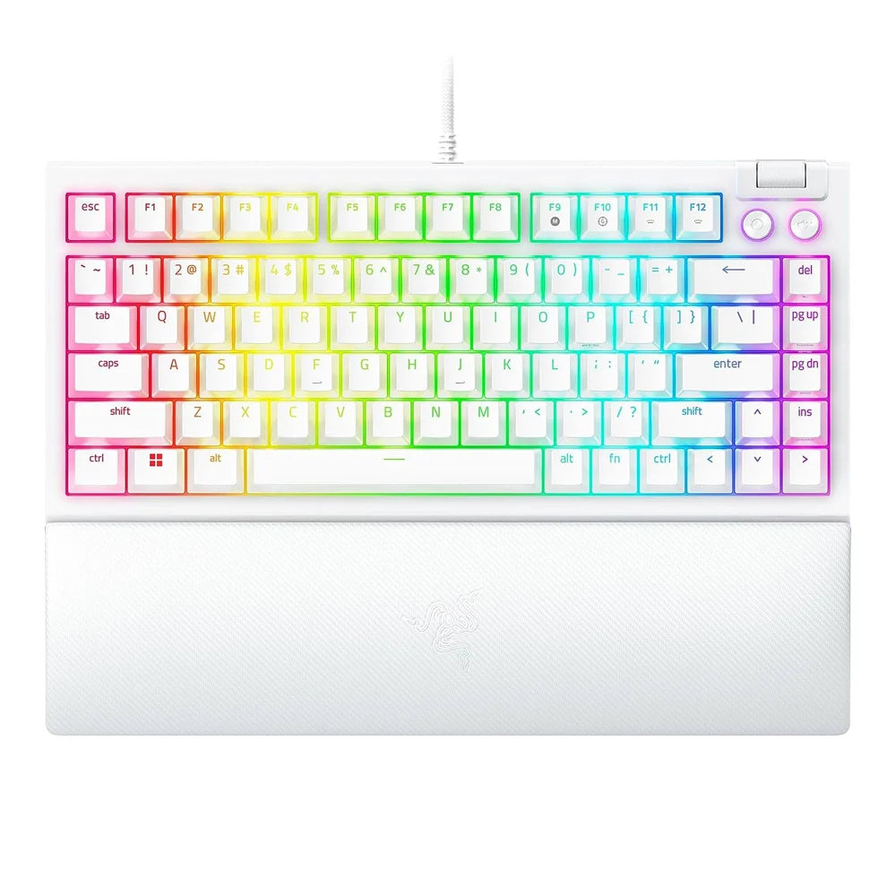 Razer BlackWidow V4 75% Compact Hot-Swappable Mechanical keyboard, WHITE.