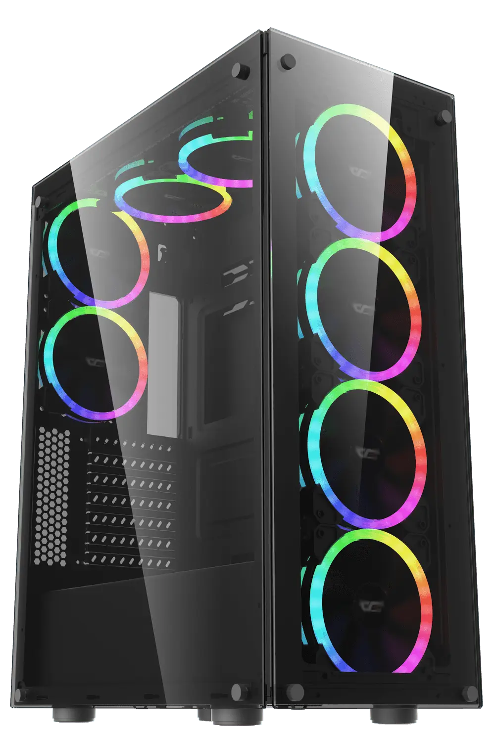 Darkflash Phantom ATX PC Case, + PSU Darkflash 650w Bronze – BLACK.