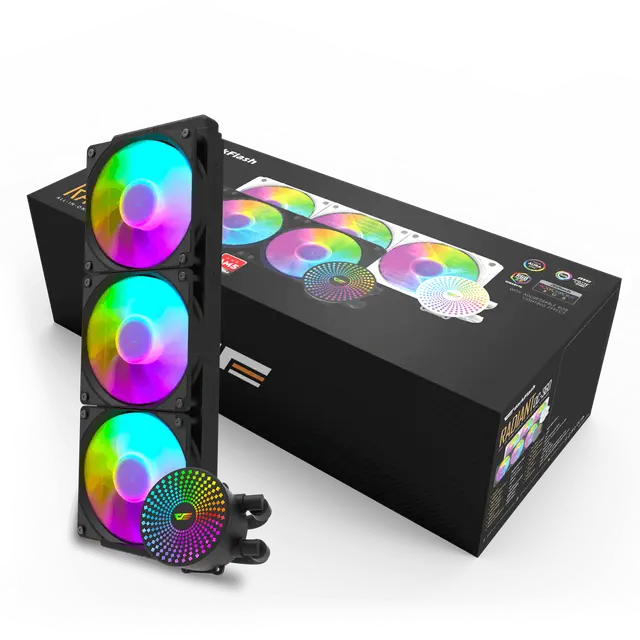 DARKFLASH Radiant DC360 Liquid CPU Cooler, Black.
