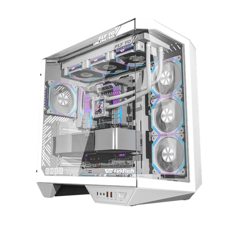 DarkFlash DY470 ATX PC Case, WHITE.