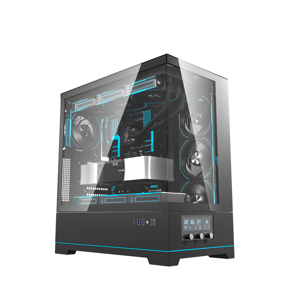 DarkFlash DY451 Pro ATX PC Case, BLACK .