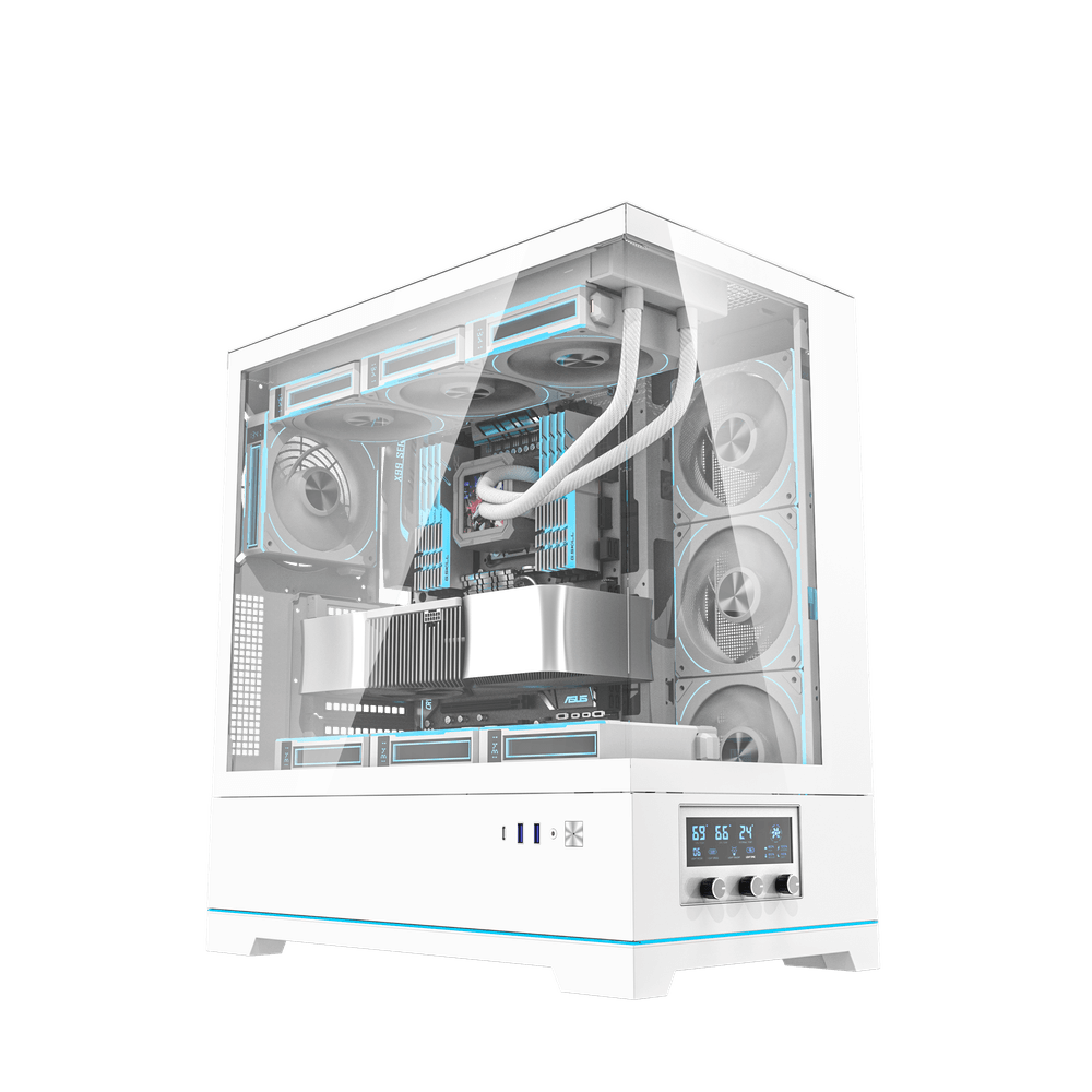 DarkFlash DY451 Pro ATX PC Case, WHITE .