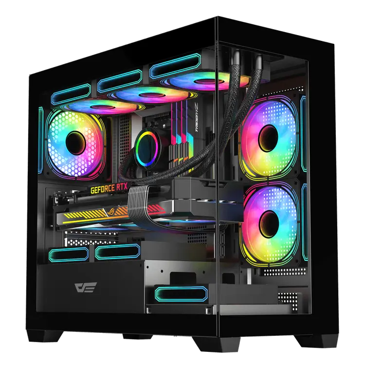DarkFlash DS900M M-ATX PC Case, BLACK.