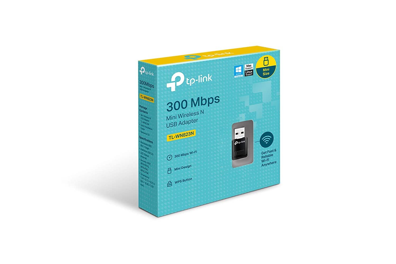 TP-LINK 300Mbps Mini Wireless N USB Adapter (TL-WN823N) .