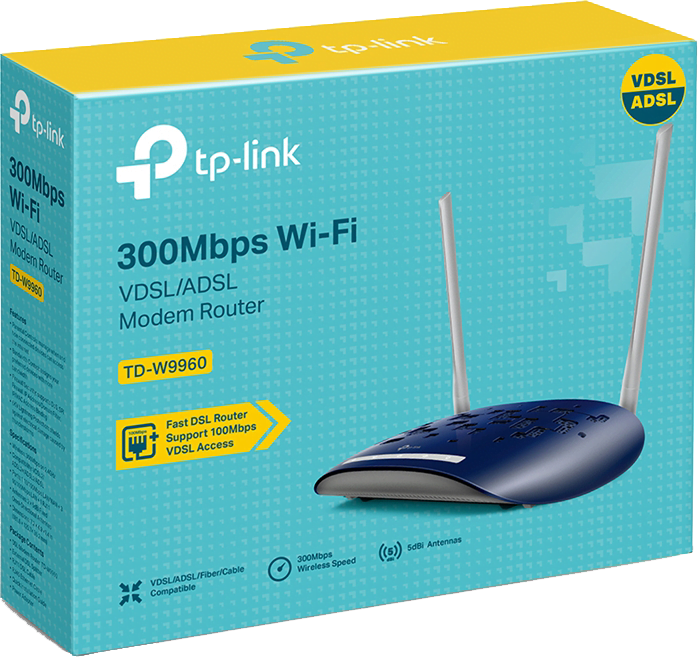 TP-LINK 300 Mbps Wireless N VDSL/ADSL Modem Router .