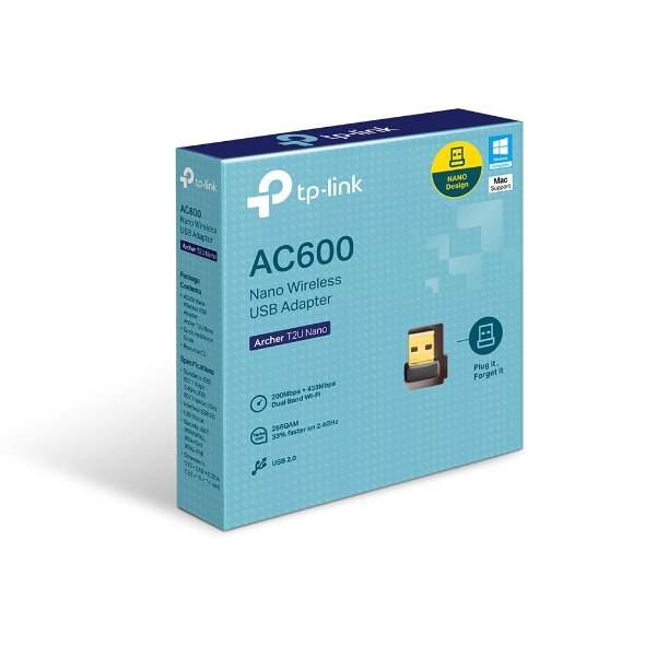 TP-Link Archer T2U Nano Mini, AC600 Nano Wireless USB Adapter.