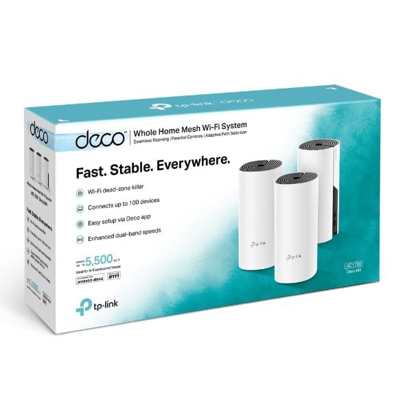 TPLINK AC1200 Deco M4 3PACK Home Mesh WiFi System.