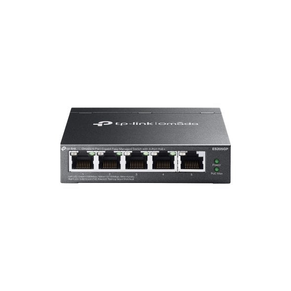 TP-Link Omada 5-Port Gigabit Easy Managed Switch with 4-Port PoE+ (ES205GP).
