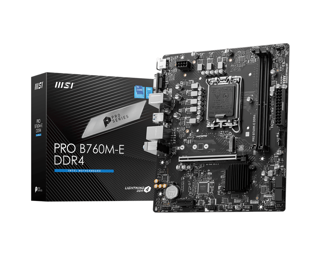 MSI PRO B760M-E DDR4 MOTHERBOARD .