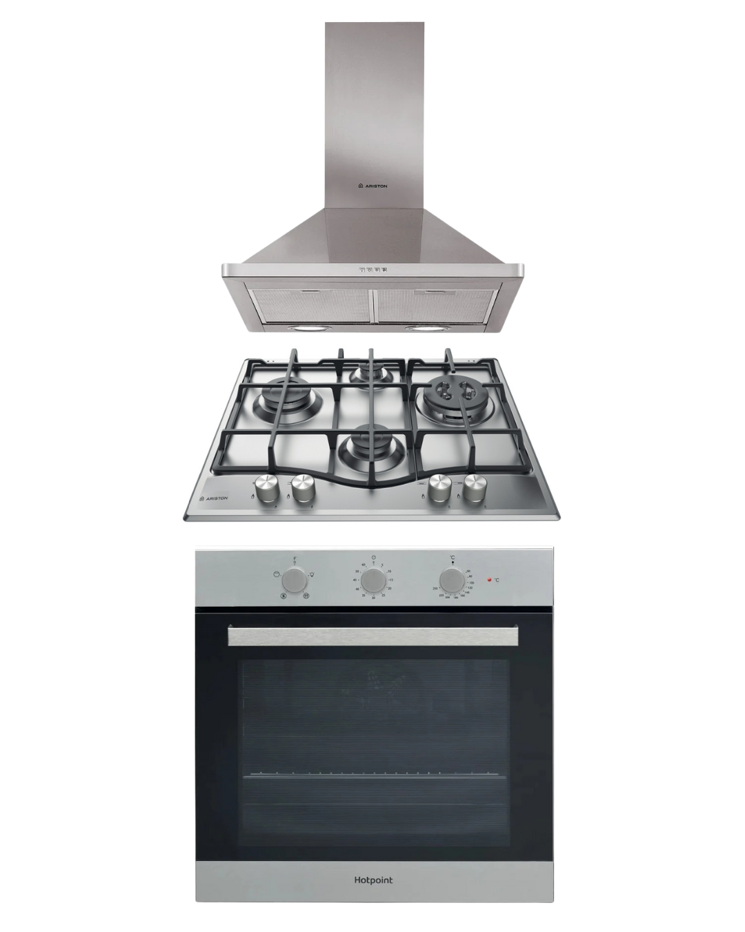 Ariston KITCHEN SET - gas hob - Built-In Oven - Chimney Hood