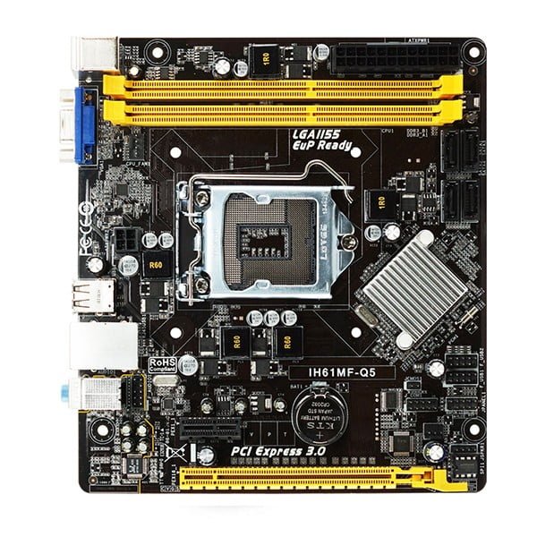Biostar IH61MF-Q5 Motherboard (H61, S1155, MATX, DDR3, Intel) .