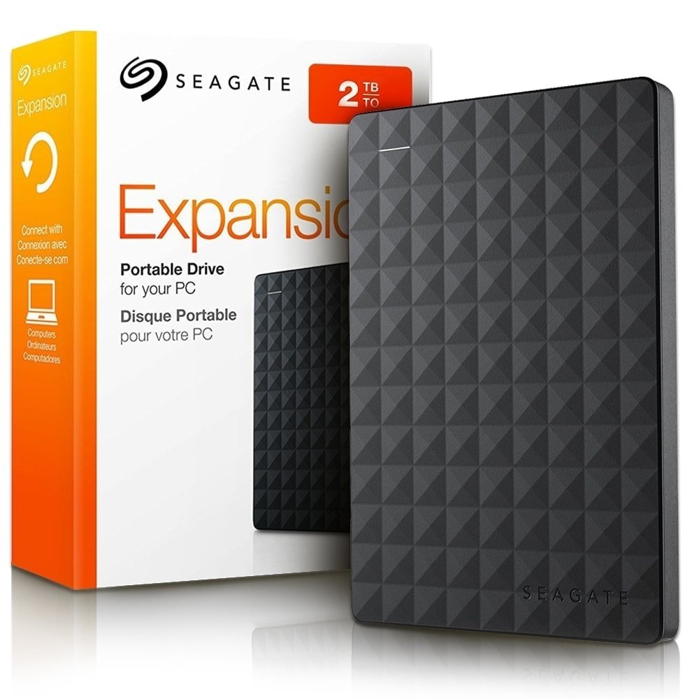 External Seagate 2TB HDD Expansion Portable Drive.