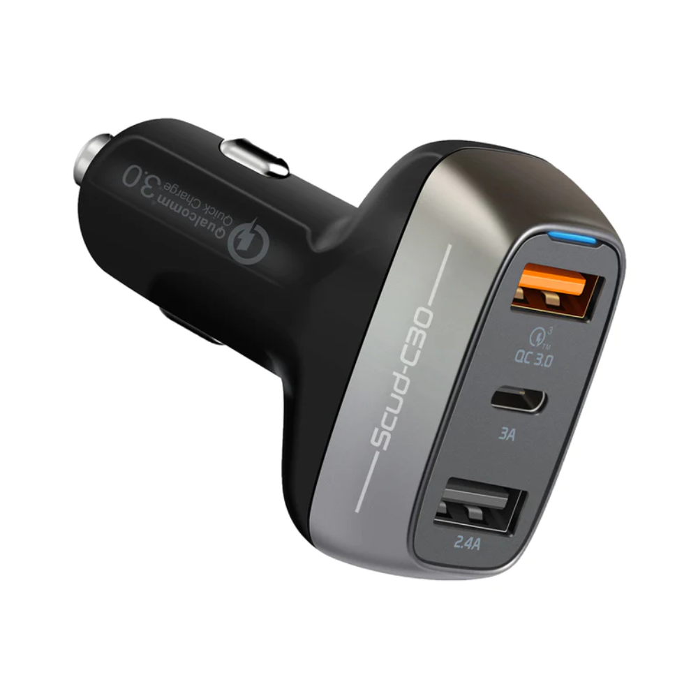 Promate - Scud-C30 - 30W car charger with QC3.0 and 3A USB-C port