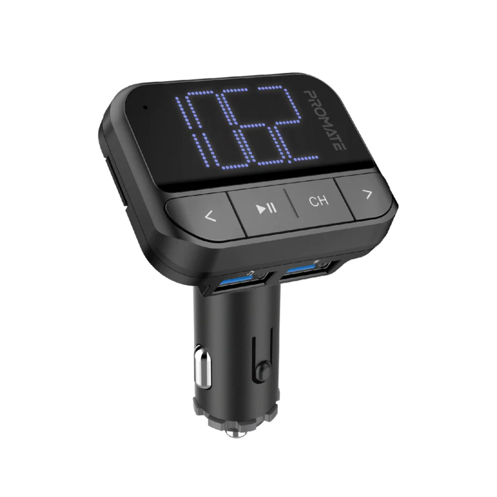 Promate - EzFM-2 - In-Car FM Transmitter with Dual USB Ports