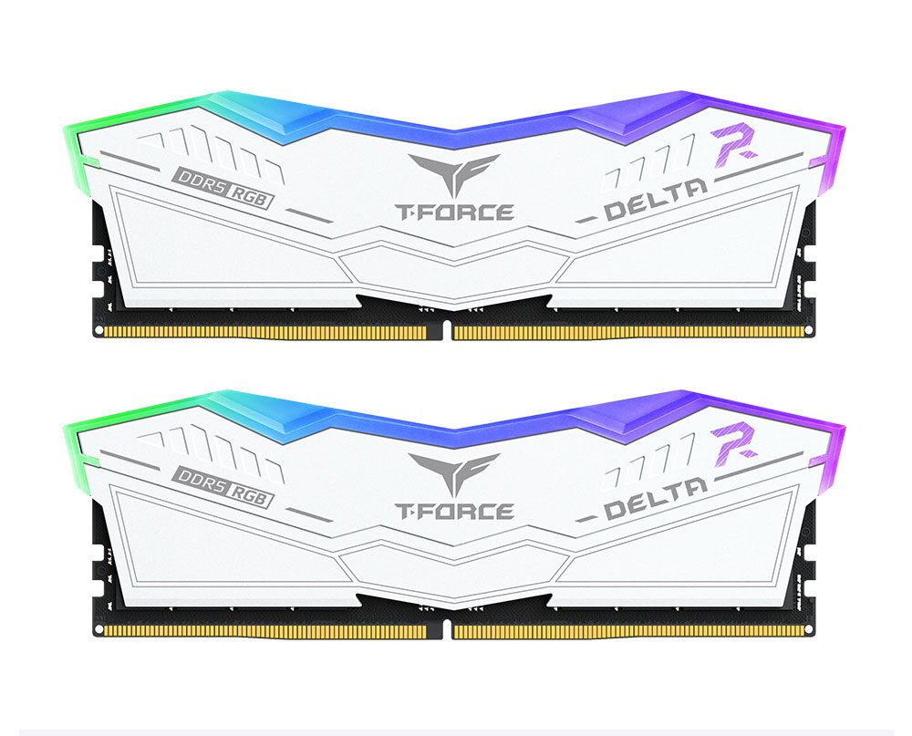 TEAMGROUP DELTA RGB DDR5 DESKTOP MEMORY 32GB(2x16GB) 6000MHz CL38, WHITE.