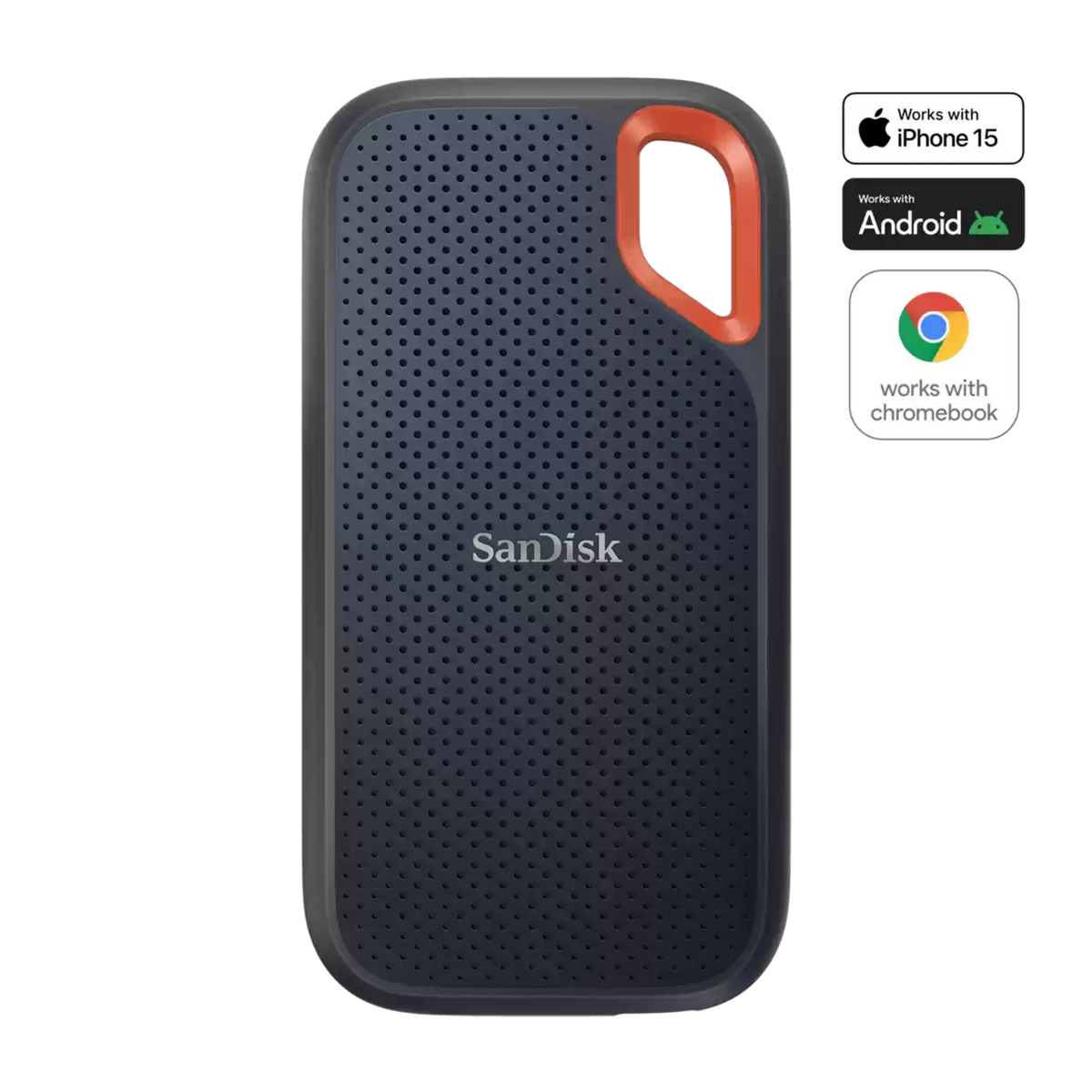 SanDisk Extreme Portable SSD 2TB, Up to 1050MB/s, Black.