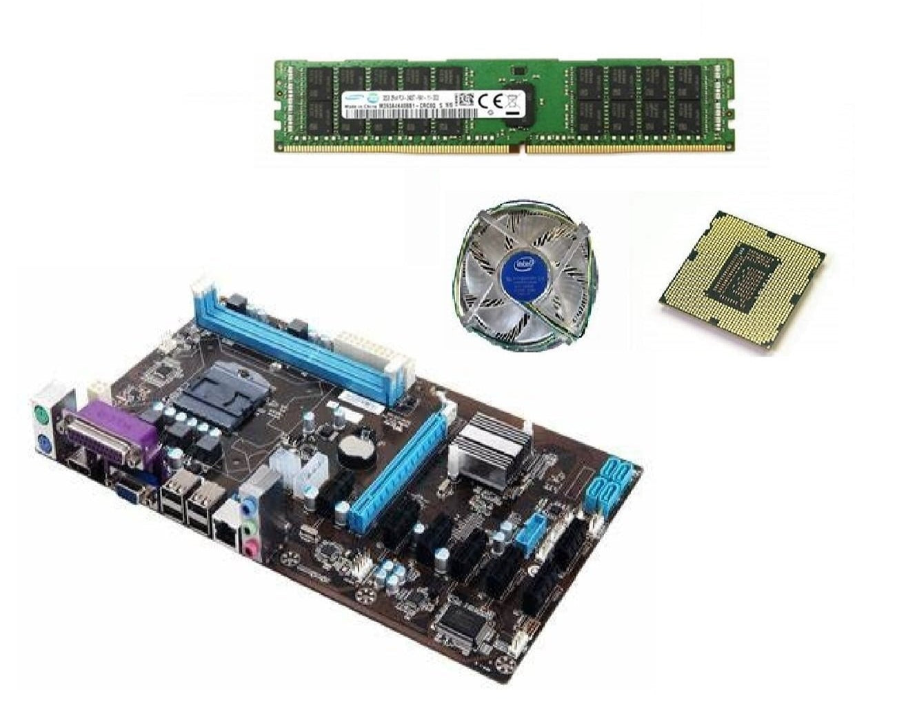 Esonic Intel Hm65 8PCIe Mining motherboard + CPU + RAM + CPU Cooler Bundel .
