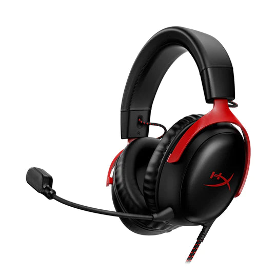 HYPERX CLOUD III BLACK/RED WIRED GAMING HEADSET.