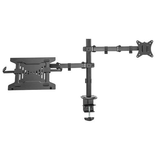 MICRON MCR-M012 Dual Desk Stand Monitor And Laptop Arm, 360° Rotation, 8kg Per Arm .