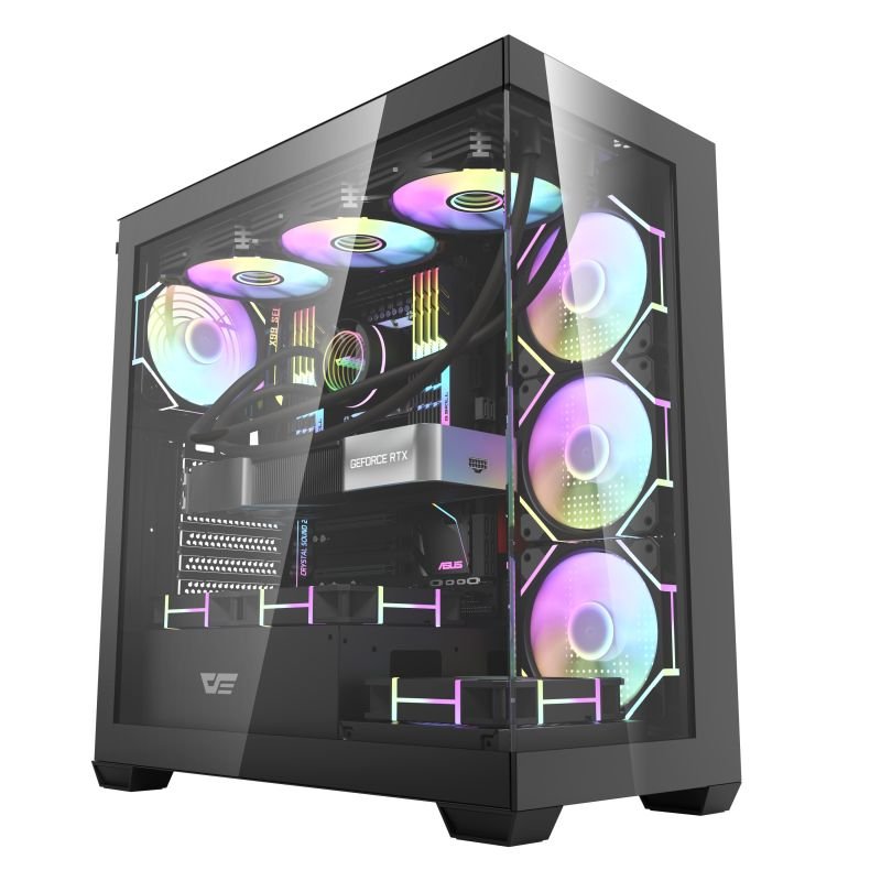 DarkFlash DS900 ATX PC Case Black .