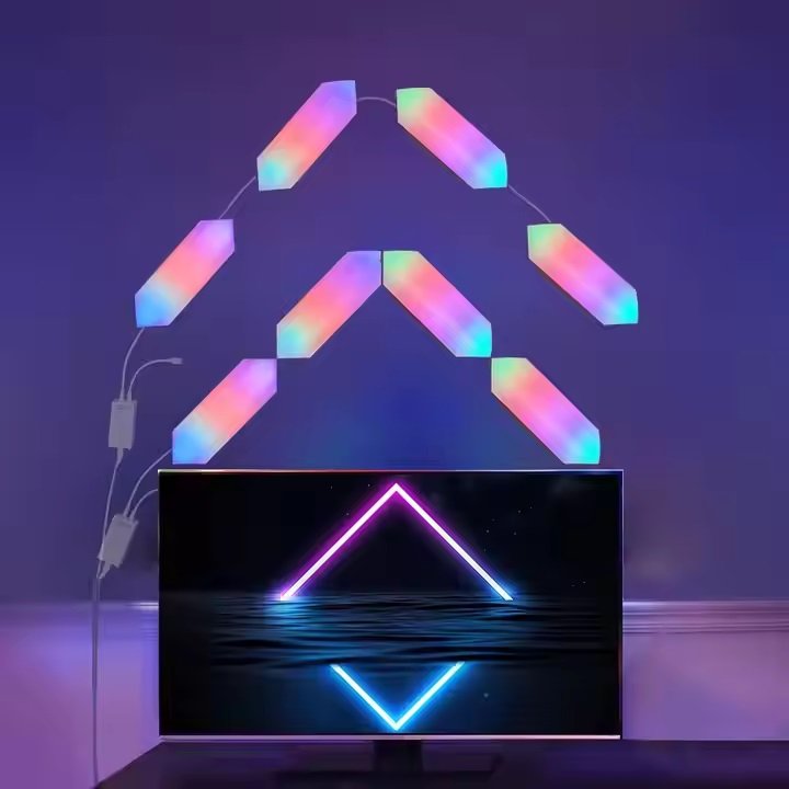 Smart 3D LED RGB Wall Lights, For Gaming Room Streaming, (6 Panels / Pack).