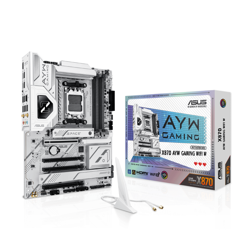 ASUS X870 AYW GAMING WIFI W AM5 ATX Motherboard, SILVER.