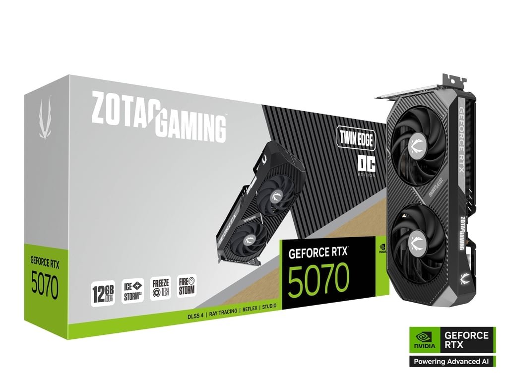 ZOTAC GAMING GeForce RTX 5070 Twin Edge OC 12GB 192BIT GDDR7.